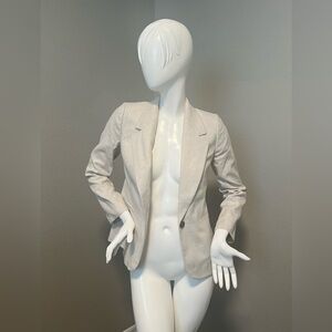 J. CREW Women”s Parke One Button LS In Flax Ivory Linen Blazer Size 0